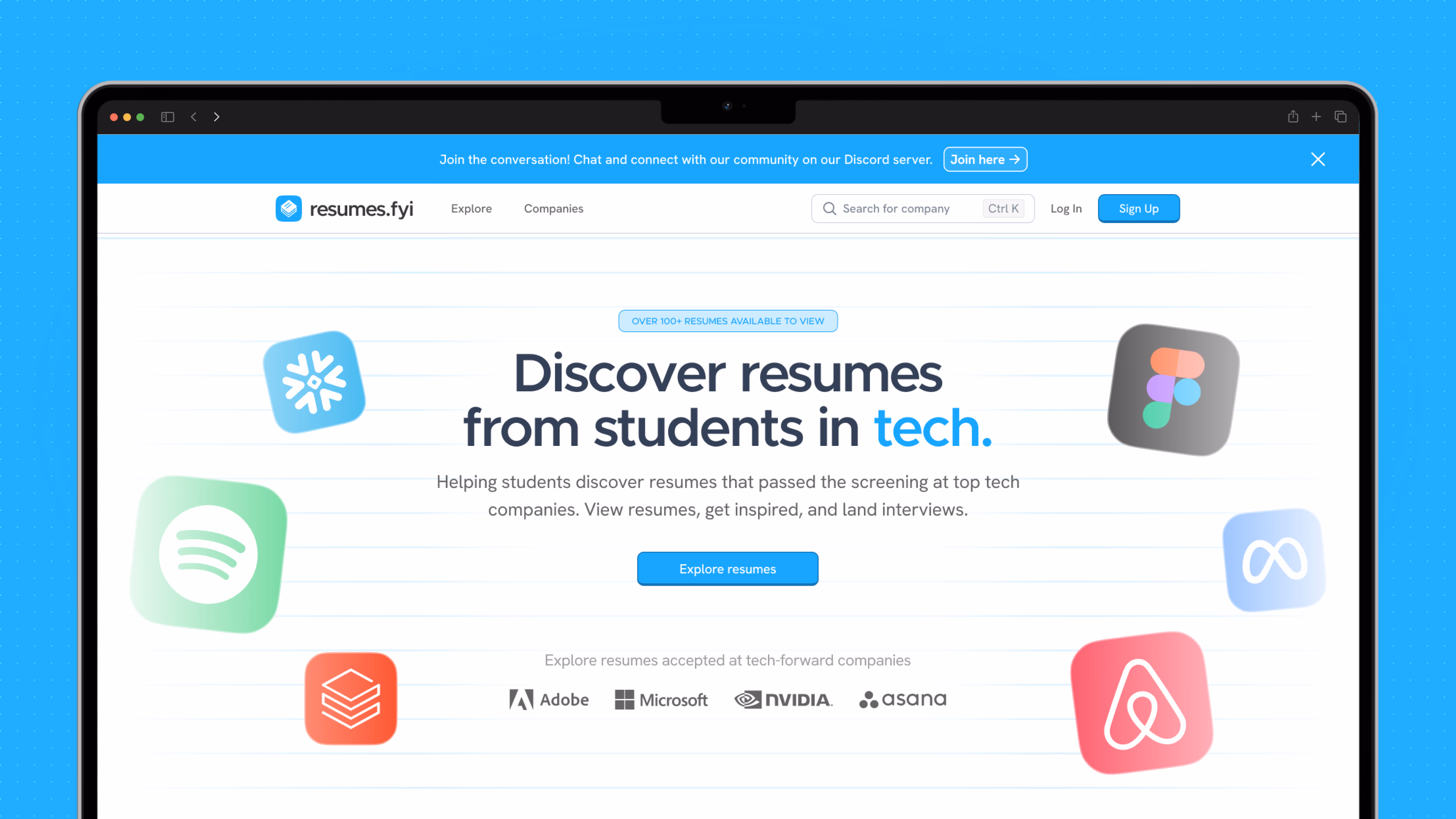 Resumes.fyi home page